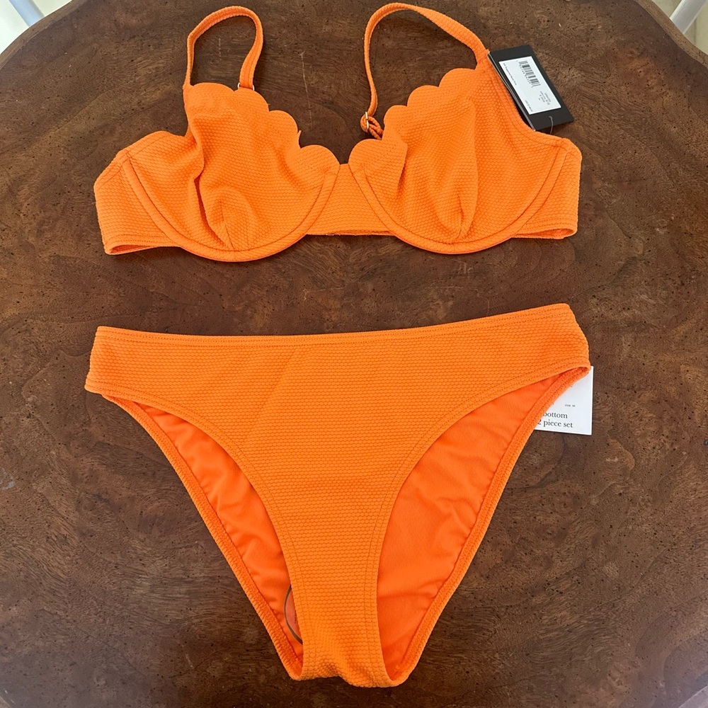 kate spade 2 piece underwire adjustable bikini back closure sz M